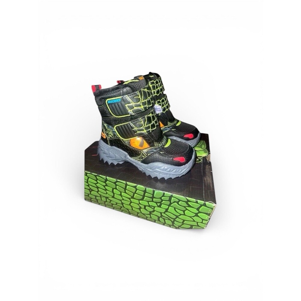 Skechers Boots Skech-O-Saurus Dino-Chill Kids Boots Dinosaur Winter Sz 12